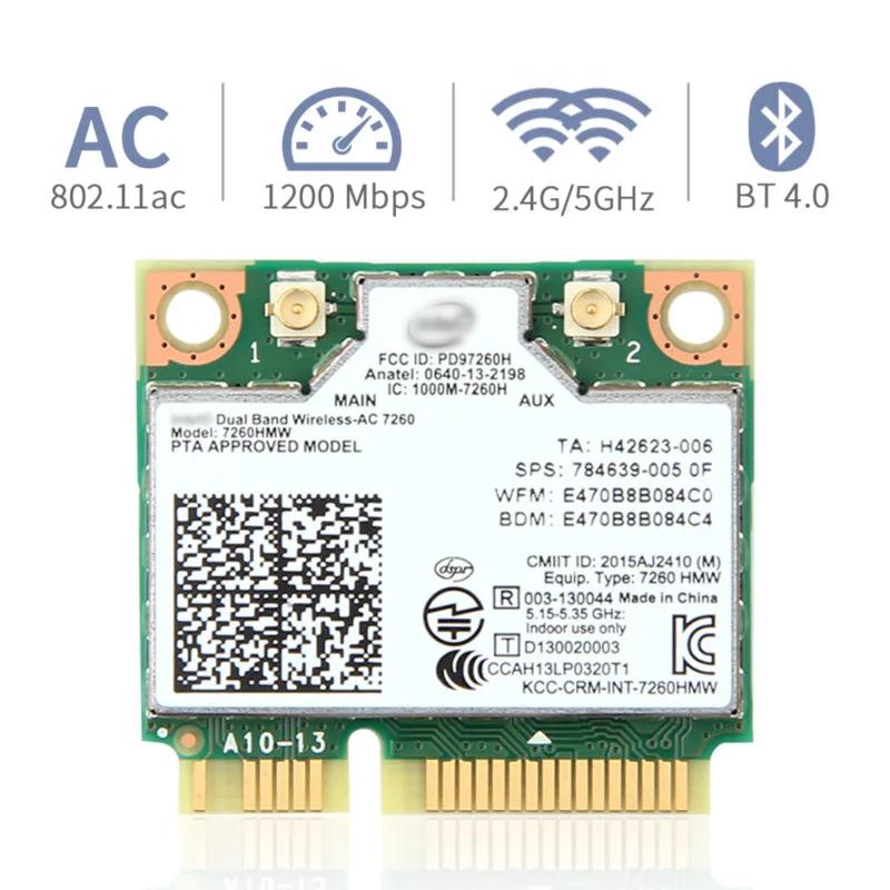    ī,  7260 AC 7260HMW ̴ PCI-E 2.4G, 5Ghz Wlan   4.0, 802.11ac/a/b/g/n